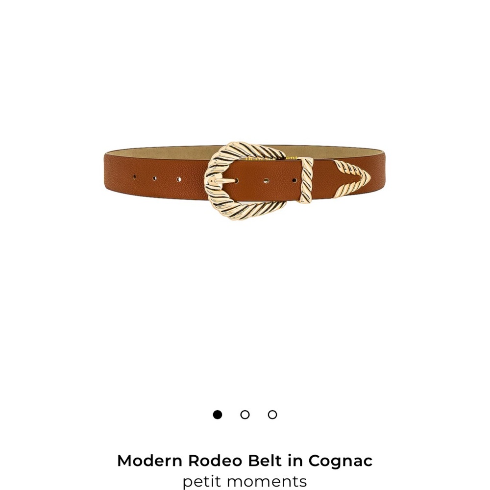 REVOLVE Cognac Belt with Gold Accent